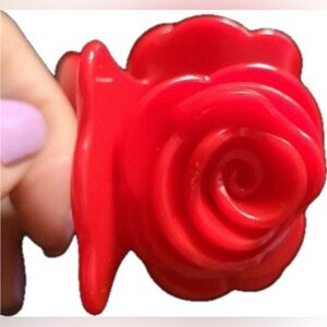Red Rose Hair Claw Elegant Fancy Sexy